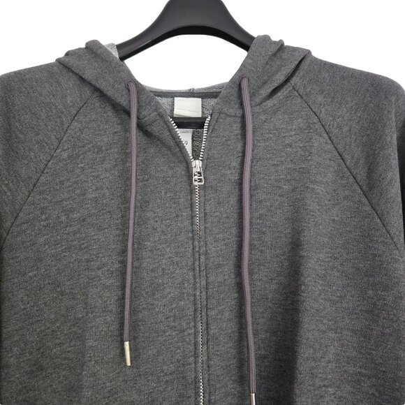 NWT H&M Grey Terry Fleece Full ZIp Hoodie M - Picture 2 of 4